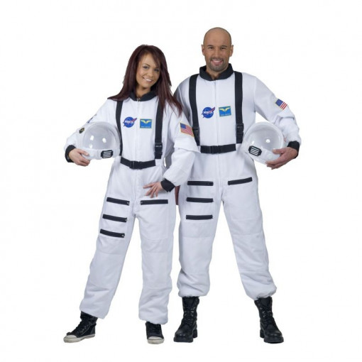 Costum astronaut naveta spatiala, unisex, adulti, alb marime xs