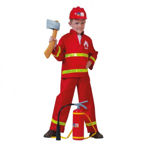Costum pompierul sam, camasa, pantaloni, 4-14 ani, rosu marime 164