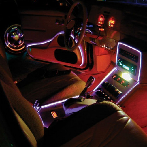 Fir cu lumina ambientala pentru auto, neon ambiental flexibil 3,2 mm culoare portocaliu