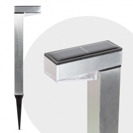 Lampă solară LED, alb rece - Satinat - Metal
