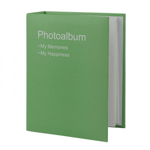 Album foto conception tip carte, format 10x15, 100 fotografii, buzunare slip-in, coperti piele ecologica culoare verde