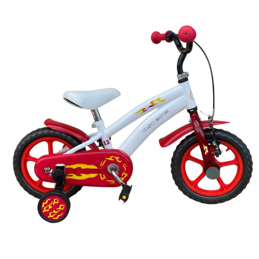 Bicicleta copii, 12 inch, ghidon reglabil, roti ajutatoare detasabile, frana v-brake