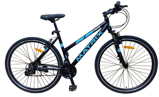 Bicicleta dama 700c hibrid, munte, oras, 21 viteze shimano, v-brake, cadru 17 inch aluminiu