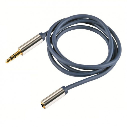 Cablu audio stereo, 2 mufe jack 3.5 mm, contacte metalice aurite, 2.5 m