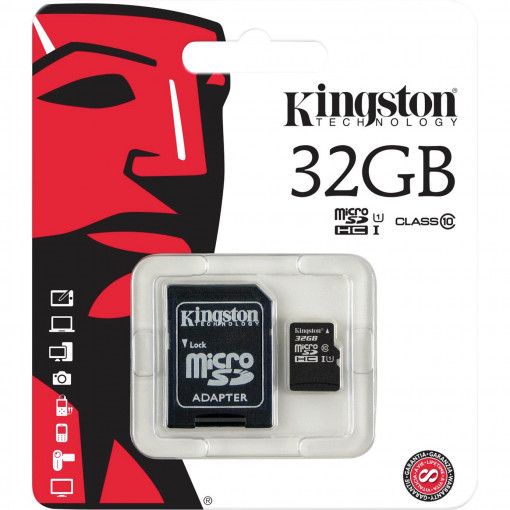 Card MicroSD Kingston 32gb cu adaptor SD