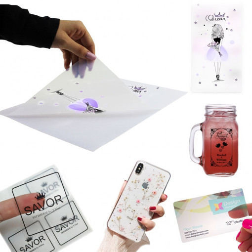 Folie adeziva transparenta printabila inkjet, a4, 20 coli, procart