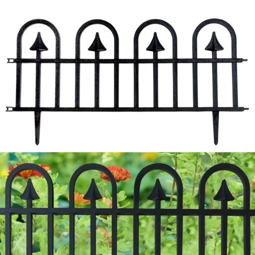 Gardulet pentru gradina, 60x31 cm, 4 segmente, pvc negru