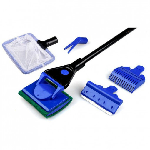 Kit multifunctional curatare acvariu, 5 varfuri interschimbabile, maner detasabil