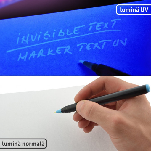 Marker permanent cu cerneala albastra invizibila