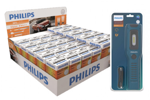 PACHET BECURI PHILIPS 12V (20*H7 + 10*H4) + LAMPA LED PHILIPS GRATIS