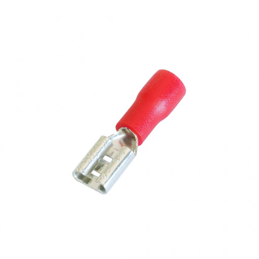 SET 100 PAPUCI ELECTRICI TERMINALI IZOLATI ROSII MAMA 4.7X0.8MM
