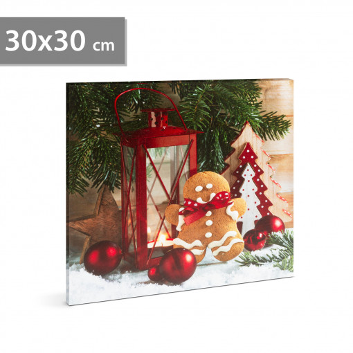 Tablou de Crăciun cu LED - 30 x 30 cm