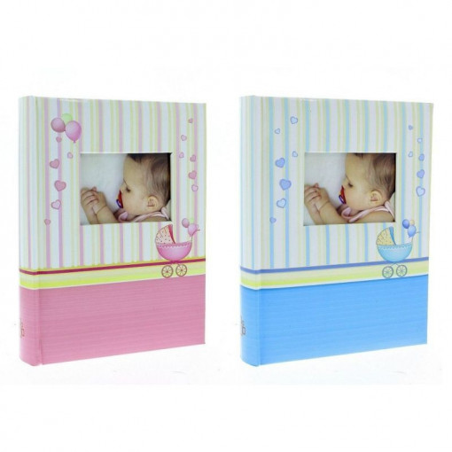 Album foto baby chart book, personalizabil, 300 fotografii, 10x15 cm, spatiu notite, pagini cartonate culoare albastru