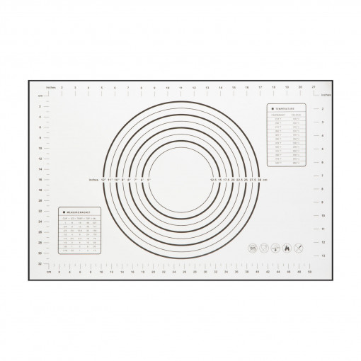 Blat din silicon - cu diagramă pentru întinderea aluaturi - 60 x 40 cm