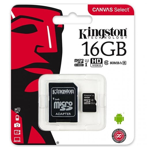 Card MicroSD Kingston 16gb cu adaptor SD