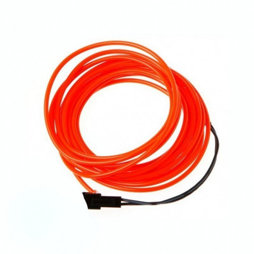 Fir electroluminescent el wire neon, 2.8 mm, insertie metalica, permite modelare culoare rosu