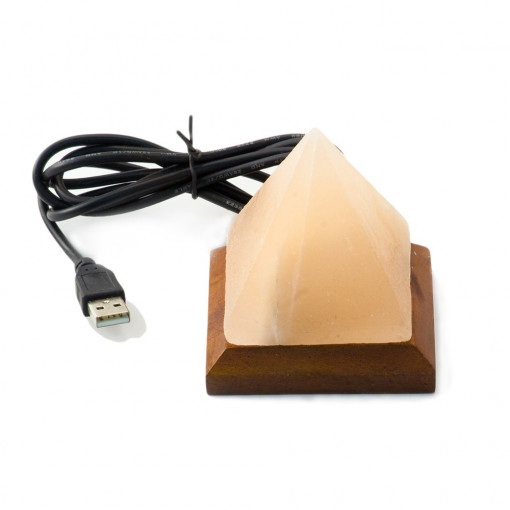 Mini lampa de sare usb multicolora model piramida