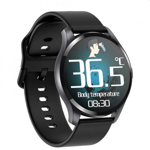 Smartwatch bluetooth cu termometru, nivel oxigen, nivel imunitate, tensiune, 15 functii, ios/android, lcd tactil 1.28"