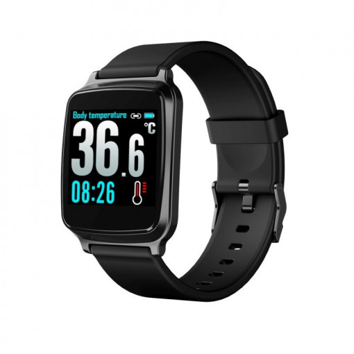 Smartwatch bluetooth cu termometru, nivel oxigen, tensiune arteriala, 15 functii, ios/android, lcd 1.3” tft, ip67