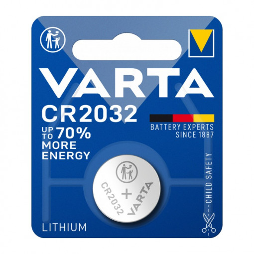 Baterie lithium varta cr2032, tip moneda, 3v, blister 1 buc
