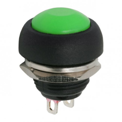 Buton 1 circuit 1A-250V OFF-(ON), verde