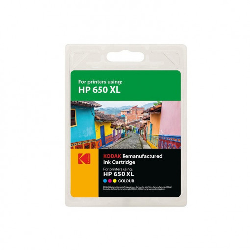 Cartus inkjet original kodak, compatibil cu hp 650 xl, tricolor, 18 ml, premium kodak