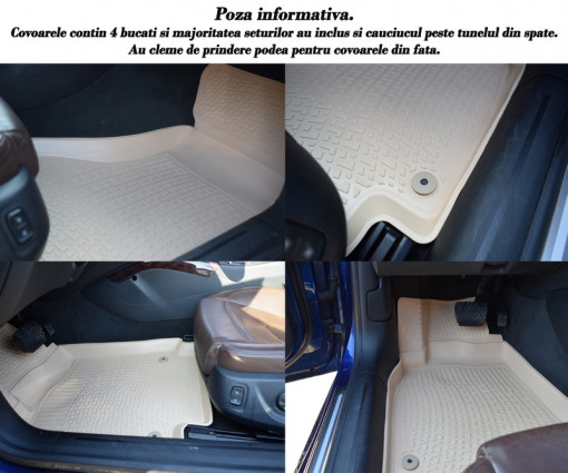 Covoare cauciuc stil tavita BEJ SEAT EXEO 2008-> ( 3D 0004, A10 BEJ )
