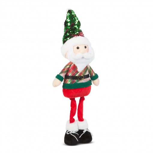 Figurină textilă de Crăciun - cu picioare telescopice - 95 x 25 x 20 cm - Moș Crăciun
