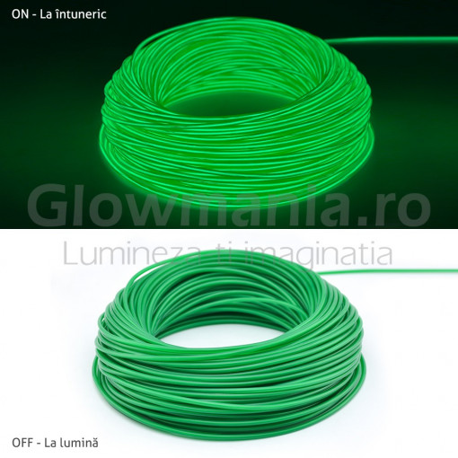 Fir electroluminescent neon flexibil el wire 5 mm culoare verde