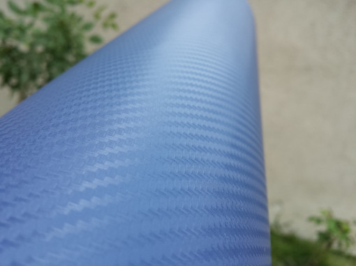 Folie carbon 3D albastra cu tehnologie de eliminare a bulelor de aer 1mx1,5m