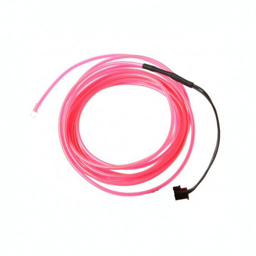 Kit 2 m fir electroluminescent cu invertor culoare rosu