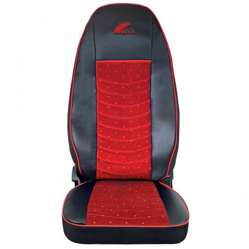 SET HUSE SCAUN UMBRELLA PENTRU VOLVO EURO 5 ECO LEATHER + VELVET RED+BLACK