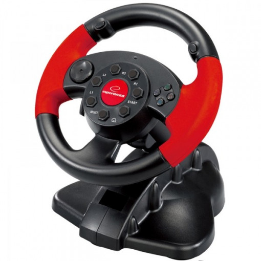 Volan gaming pc, playstation 2, playstation 3, 13 butoane si vibratii, esperanza high octane