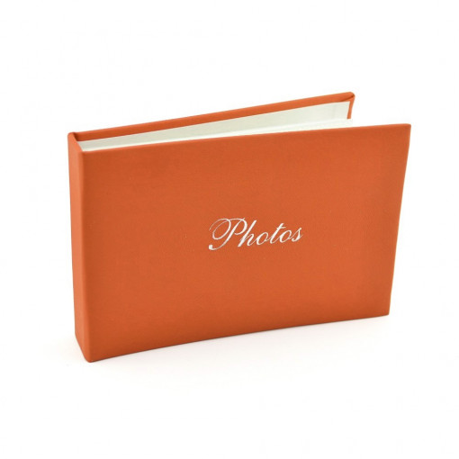 Album foto soft touch book, tip carte, 10x15, 36 fotografii, buzunare slip-in culoare portocaliu