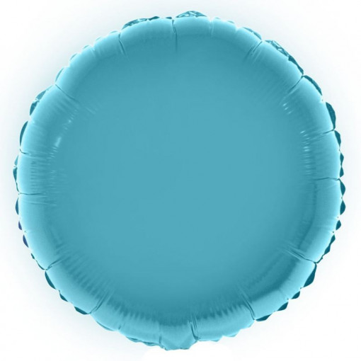 Balon folie 28 cm, culoare metalizata, forma rotunda culoare albastru