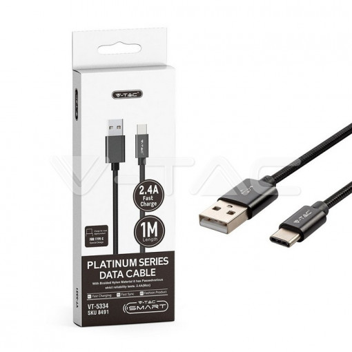 Cablu Tip C USB Negru Seria Platinum 1 metru COD: 8491