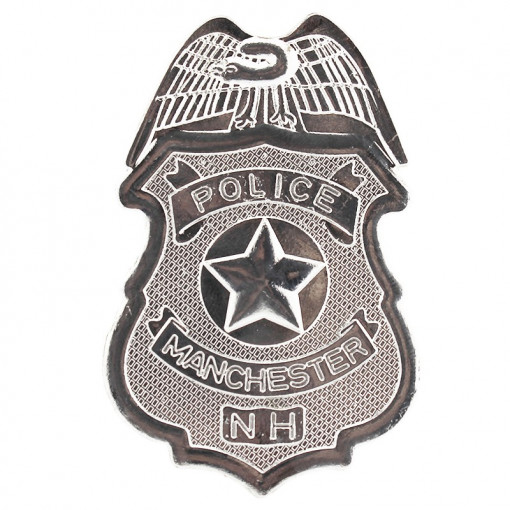 Insigna politist, metalica, prindere cu ac de siguranta, accesoriu costum politie