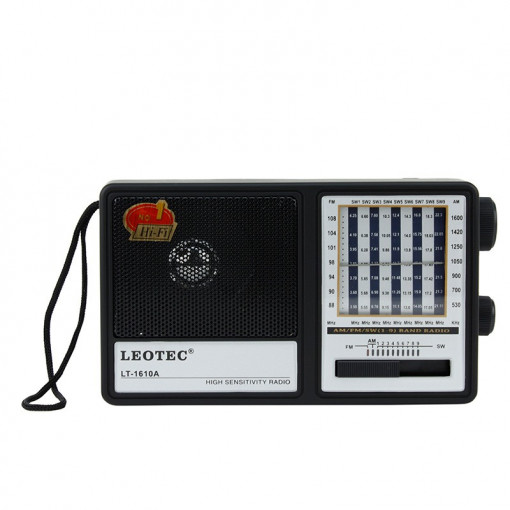 Radio portabil fm, 11 benzi, 3v, jack 3.5 mm, hi-fi, leotec