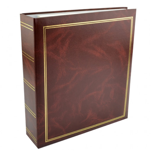 Album foto classic 23x28 cm, 50 pagini albe autoadezive, tip caiet mecanic culoare visiniu