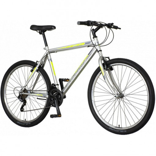 Bicicleta mountain bike 26 inch, cadru otel, 18 viteze power, v-brake, gri, explorer spark