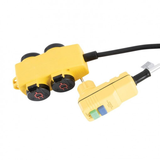 Cablu prelungitor cu intrerupator, 4 prize, 5 m, mufa rcd, ip44