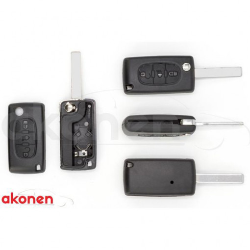 CARCASA CHEIE CONTACT PENTRU CITROEN BERLINGO / C2 / C3. 3 BUTOANE. CU CHEIE