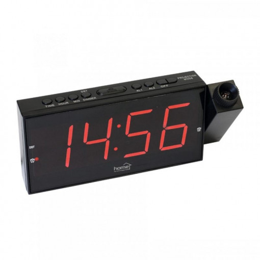 Ceas digital cu proiector led, alarma, afisaj caractere mari, home
