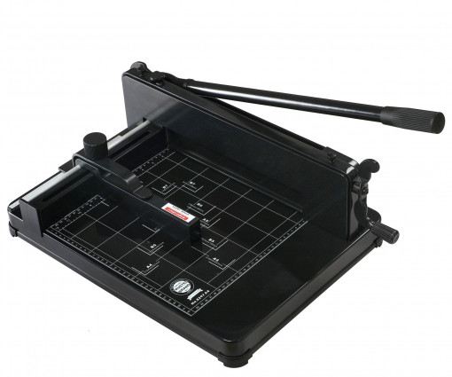Ghilotina manuala profesionala a4, 400 coli, heavy duty, ghidaj, marcaje, sistem fixare, bright office