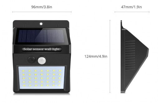 Lampa LED solara cu senzor 150lm. COD: 013-40-LED