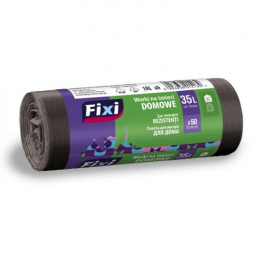 Saci menajeri hdpe, 35 litri, rola 50 bucati, negru