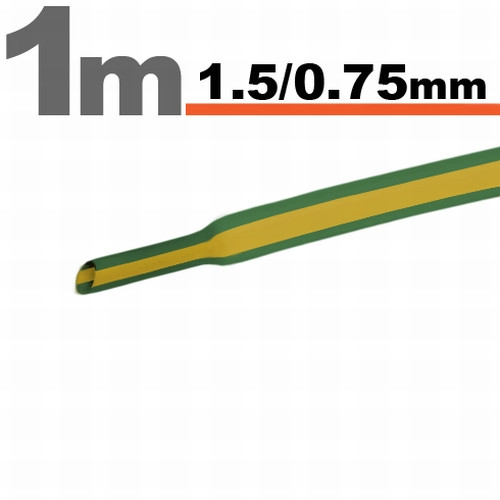 Tub termocontractibil Galben/Verde • 1,5 / 0,75 mm