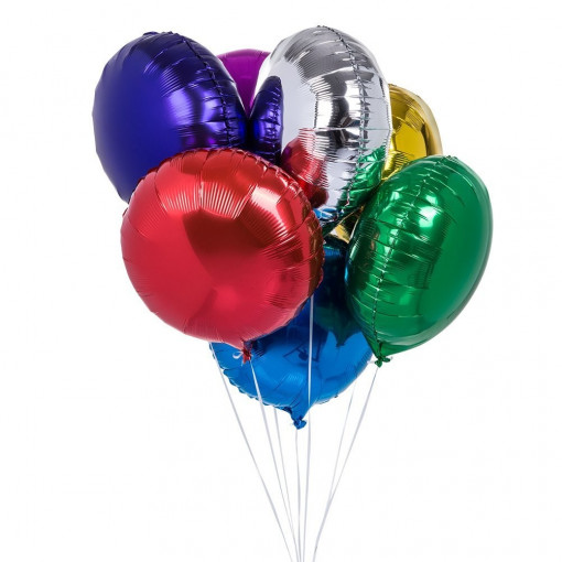 Balon folie 28 cm, culoare metalizata, forma rotunda culoare argintiu