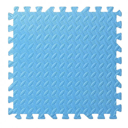Covoras puzzle xl, 60x60 cm, grosime 2 cm, spuma eva, 2 piese culoare albastru deschis