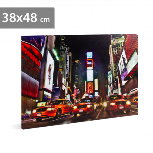 FAMILY POUND - Tablou cu LED - "Times Square", 2 x AA, 38 x 48 cm